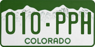 CO license plate 010PPH