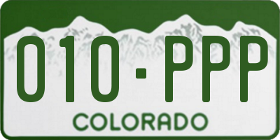 CO license plate 010PPP