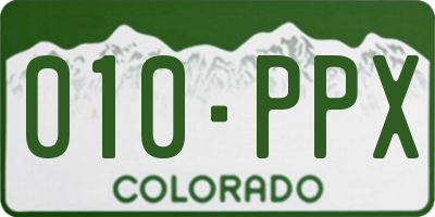 CO license plate 010PPX