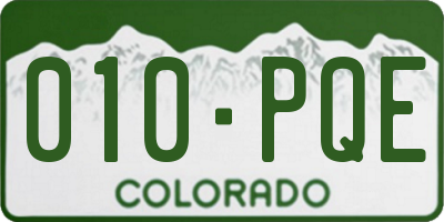 CO license plate 010PQE