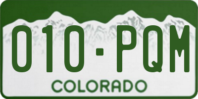 CO license plate 010PQM