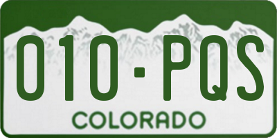 CO license plate 010PQS