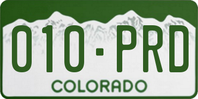 CO license plate 010PRD