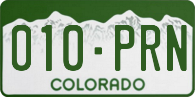 CO license plate 010PRN