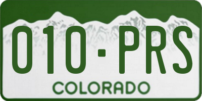 CO license plate 010PRS