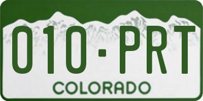 CO license plate 010PRT