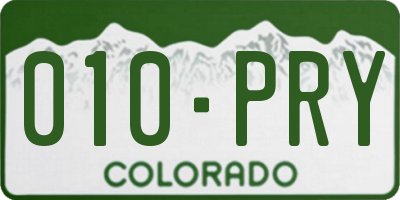 CO license plate 010PRY