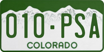CO license plate 010PSA