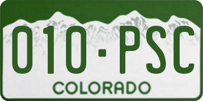 CO license plate 010PSC