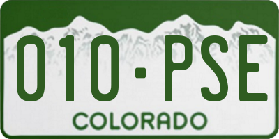 CO license plate 010PSE