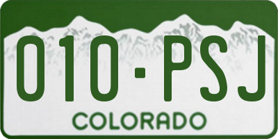 CO license plate 010PSJ