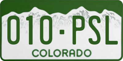 CO license plate 010PSL
