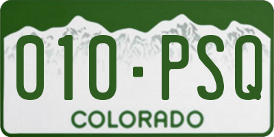 CO license plate 010PSQ