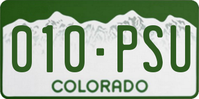 CO license plate 010PSU