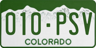 CO license plate 010PSV