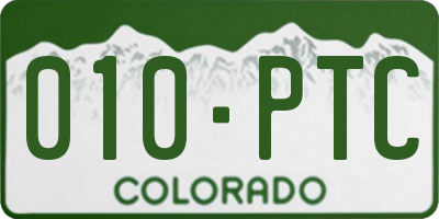 CO license plate 010PTC