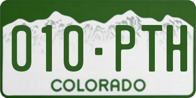 CO license plate 010PTH