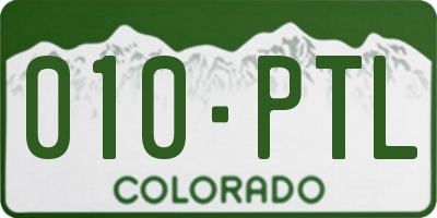 CO license plate 010PTL