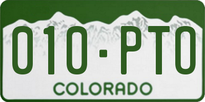 CO license plate 010PTO