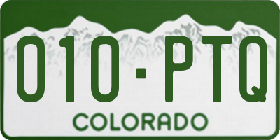 CO license plate 010PTQ