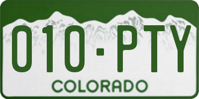 CO license plate 010PTY