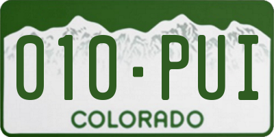CO license plate 010PUI