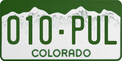 CO license plate 010PUL
