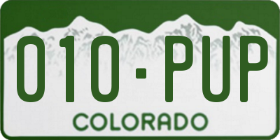 CO license plate 010PUP