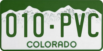 CO license plate 010PVC