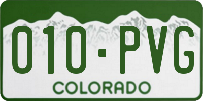 CO license plate 010PVG