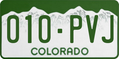 CO license plate 010PVJ