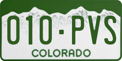 CO license plate 010PVS