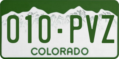 CO license plate 010PVZ