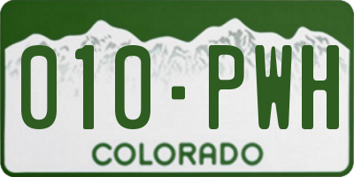 CO license plate 010PWH