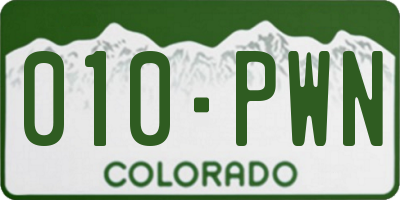 CO license plate 010PWN