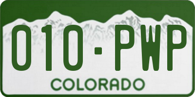 CO license plate 010PWP