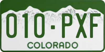 CO license plate 010PXF