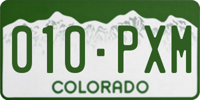 CO license plate 010PXM