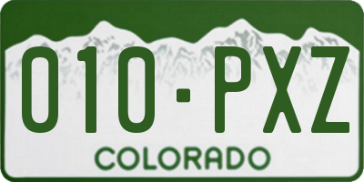 CO license plate 010PXZ