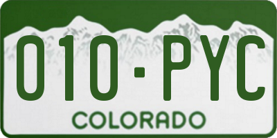 CO license plate 010PYC