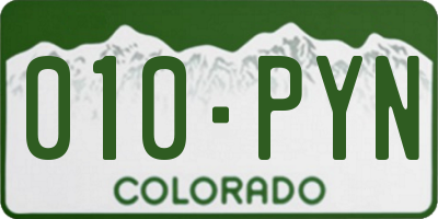 CO license plate 010PYN