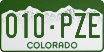 CO license plate 010PZE