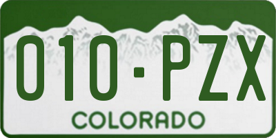 CO license plate 010PZX