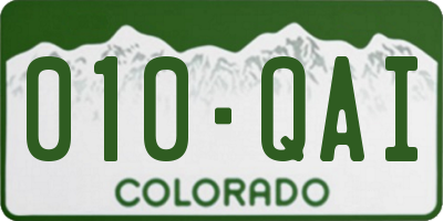 CO license plate 010QAI