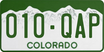CO license plate 010QAP