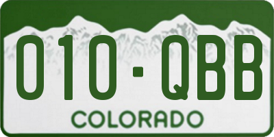 CO license plate 010QBB