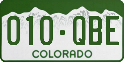 CO license plate 010QBE