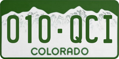 CO license plate 010QCI