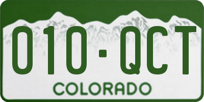 CO license plate 010QCT