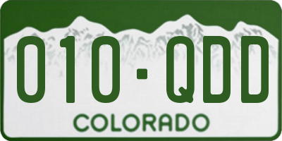 CO license plate 010QDD
